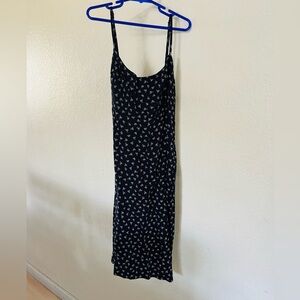 Brandy Melville Black Floral Slip Dress